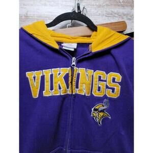 Minnesota Vikings Youth L Purple Zip up Hoodie Sweatshirt